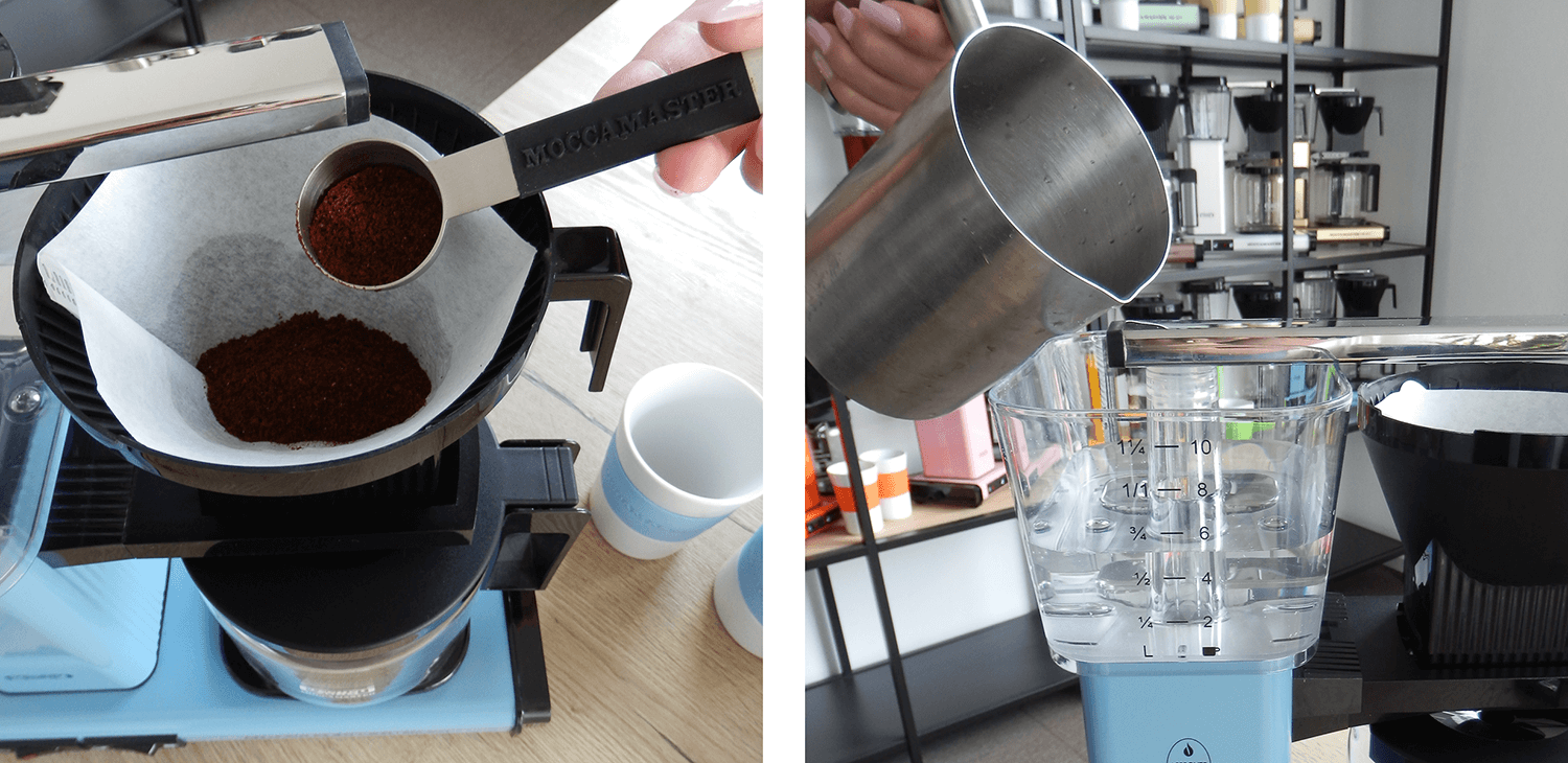 Moccamaster - koffie en water toevoegen